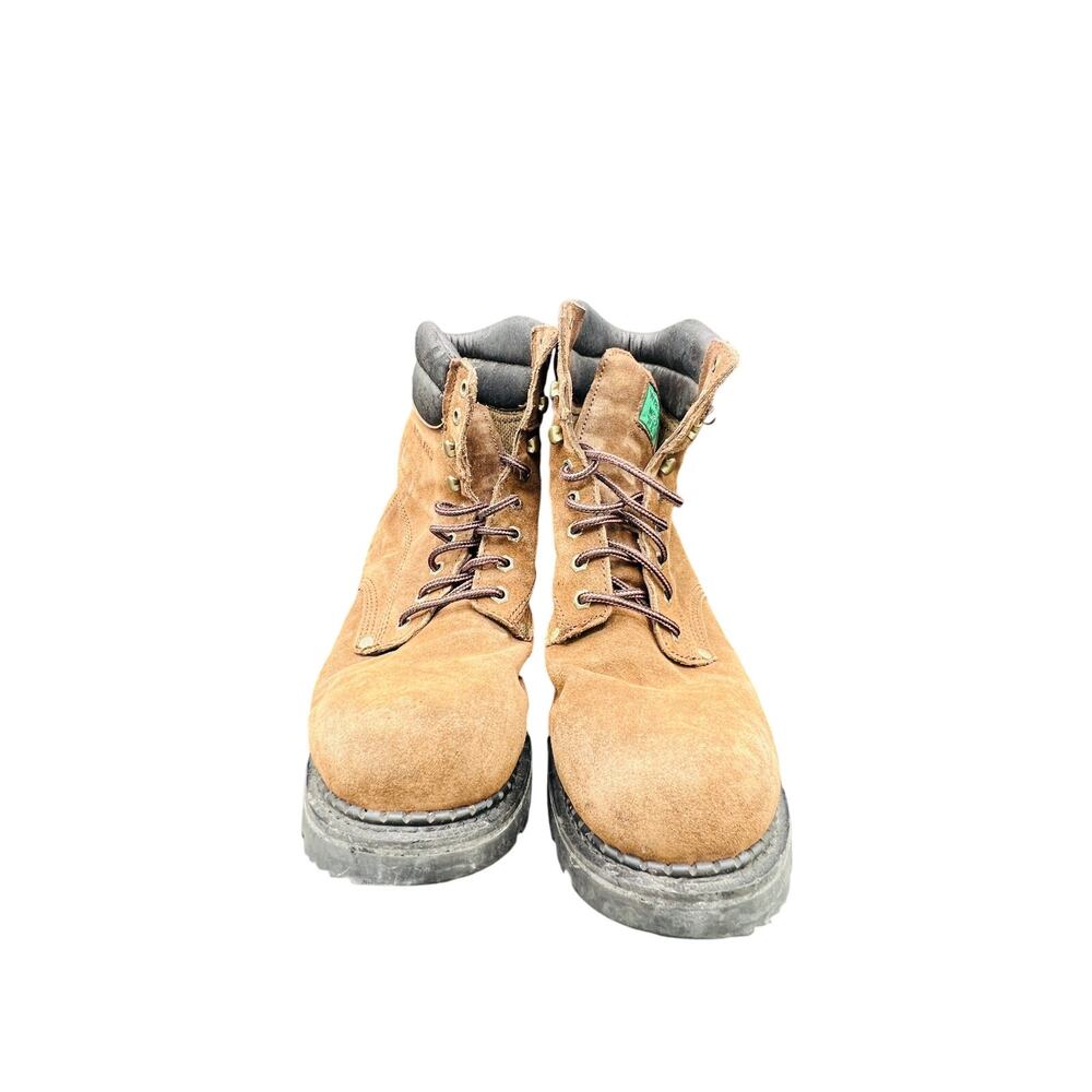 🧊 Wrangler Insulated Leather Work Boot men 13 Brown Steel Toe Style Rugged Grip - Picture 4 of 6